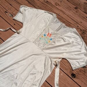 Cream Floral Embroidered Dress